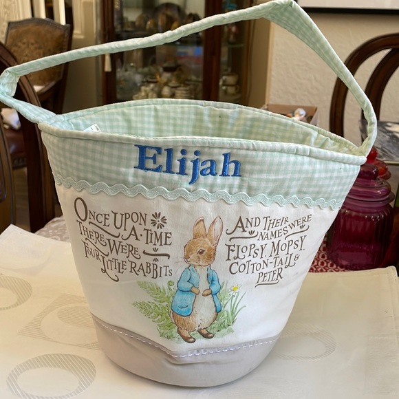 Beatrix Potter Peter rabbit cotton cloth basket personalized Elijah cute - Picture 2 of 8